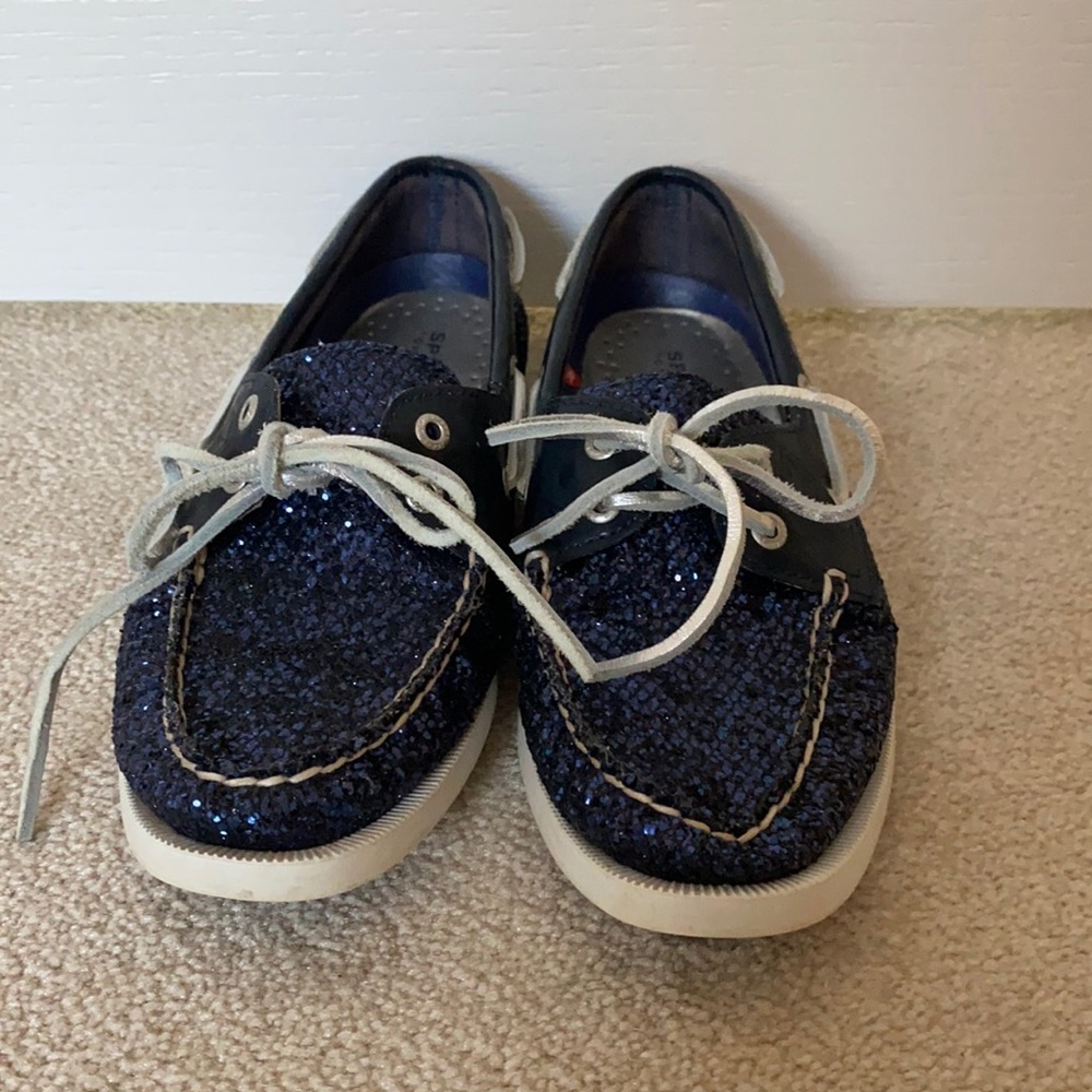 Navy sequin Sperrys